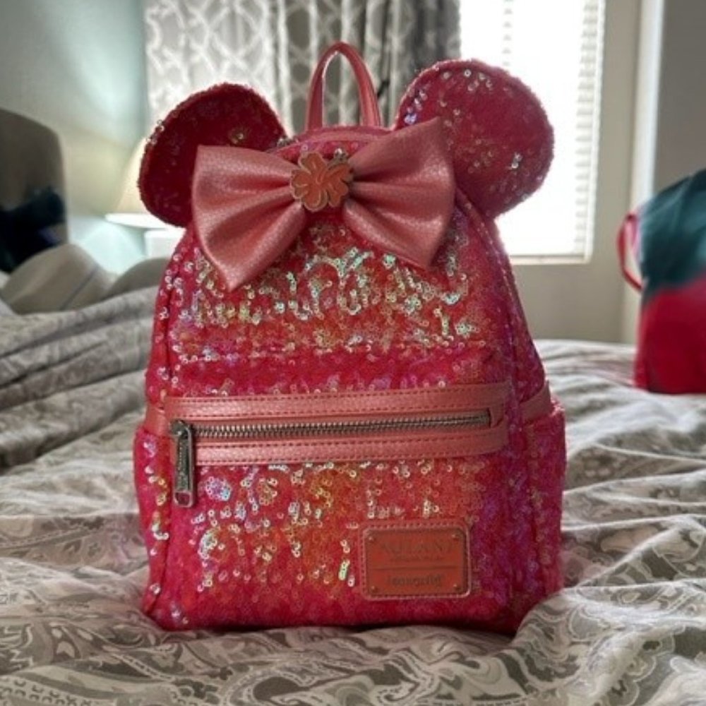 Loungefly - Aulani Sequin Coral Backpack NWT
